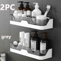 2X Adhesive Shower Caddy Shelf Bathroom Wall Storage Organizer - thumbnail 4