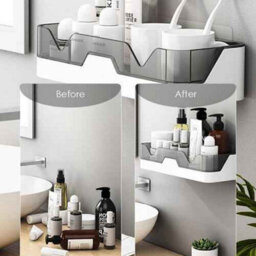 2X Adhesive Shower Caddy Shelf Bathroom Wall Storage Organizer - thumbnail 8