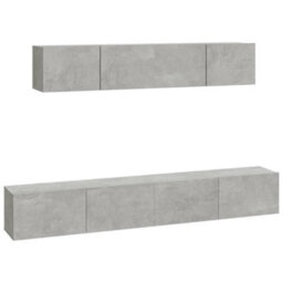 Berkfield Classic 4 Piece Tv Cabinet Set Concrete Grey Engineered Wood - thumbnail 1