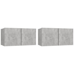 Berkfield Classic 4 Piece Tv Cabinet Set Concrete Grey Engineered Wood - thumbnail 4