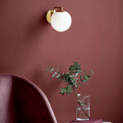 Nordlux Grant Glass Wall Light Brass,plug In Or Mains - image 1