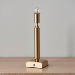 Loops Elegant Brushed Aged Brass Touch Dimmer Table Lamps - 2 Pack Portable Led Lighting - thumbnail 2