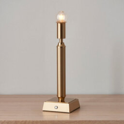 Loops Elegant Brushed Aged Brass Touch Dimmer Table Lamps - 2 Pack Portable Led Lighting - thumbnail 3