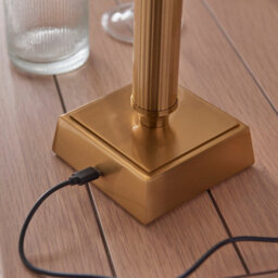 Loops Elegant Brushed Aged Brass Touch Dimmer Table Lamps - 2 Pack Portable Led Lighting - thumbnail 8