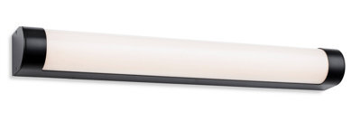 Luminosa Lighting Luminosa Lima Bathroom Led Wall Light 600mm Black With Opal Diffuser Ip44