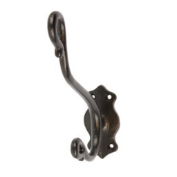 Hammer and Tongs Hammer & Tongs Curly Hat & Coat Hook - W40mm X H140mm - Black - thumbnail 1