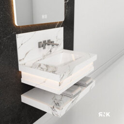 1001 Stone Wall Hung Basin With Storage Shelf 1000 - thumbnail 3