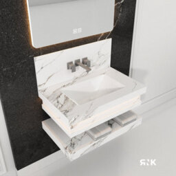 1001 Stone Wall Hung Basin With Storage Shelf 1000 - thumbnail 2
