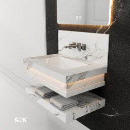 1001 Stone Wall Hung Basin With Storage Shelf 1000 - thumbnail 4