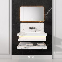 1001 Stone Wall Hung Basin With Storage Shelf 1000 - thumbnail 1