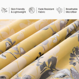 Aspire Homeware Printed Microfiber Duvet Cover Set, Ochre Blossom Reversible, King, (L)220Cm X (W)230Cm - thumbnail 5