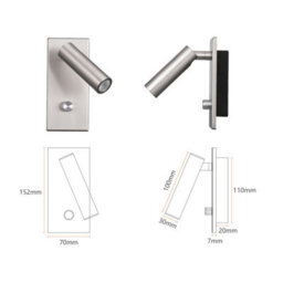 Ultra Beam Lighting Ultrabeam Bedroom Reading Light Wall Or Headboard Recessed Dimmable Led Brushed Nickel Finish - thumbnail 6