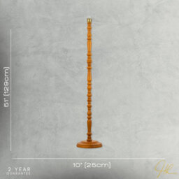 Happy Homewares Classic Oak Wooden Standing Floor Lamp Base With Intricate Pole Design - thumbnail 7