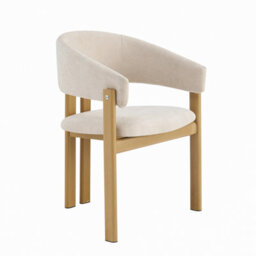 Btm Set Of 2 Dining Chairs, Linen Upholstered Dining Chairs With Metal Frame, Natural Wood Colour, For Dining Room And Kitchen - thumbnail 8