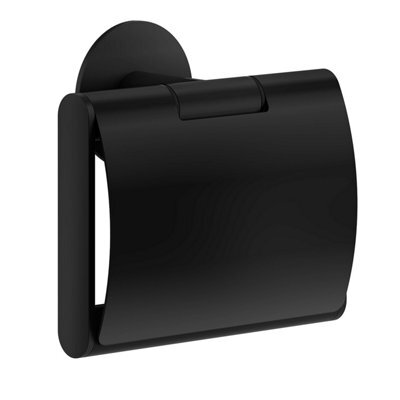 Smedbo Toilet Roll Holder With Lid Cover - Self Adhesive Wall Mount - image 1