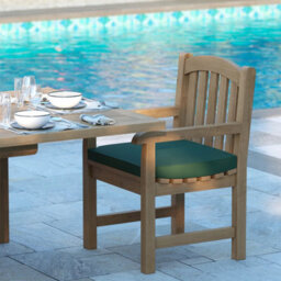 Eterna Cologne Teak Garden Outdoor Dining Table & 10 Seat Chair Set - With Cream Cushions - thumbnail 8