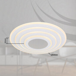 Luminosa Lighting Luminosa Jocelyn Integrated Led Semi Flush Ceiling Light White Led Dimmable 3000-6500K Remote Control Timer Tuya Smart - thumbnail 8