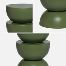 Sweeek - Side Table End Table Bedside Table Metal Diam.32 X H46.5Cm Green 32X32X46.5 Cm - Coumba - thumbnail 2