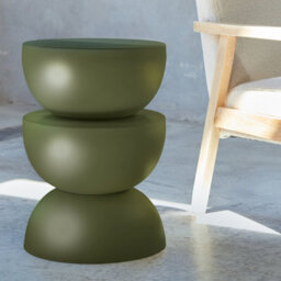 Sweeek - Side Table End Table Bedside Table Metal Diam.32 X H46.5Cm Green 32X32X46.5 Cm - Coumba