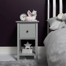 Nöa & Nani Noa & Nani Bedside Table With Drawer In Silk Grey Asora