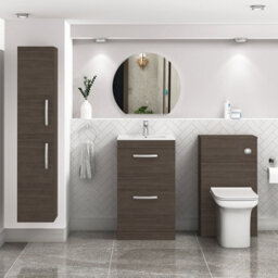 Royal Bathrooms Turin Grey Elm 500mm Floor Standing Vanity Unit 2 Drawer With Minimalist Basin Sink - thumbnail 4