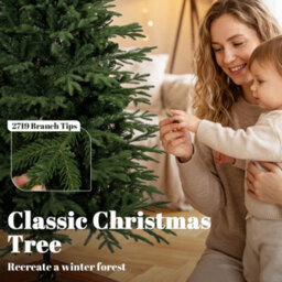 Homcom 7Ft Artificial Christmas Tree Solid Pine Wood Stand, Green - thumbnail 5