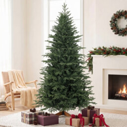Homcom 7Ft Artificial Christmas Tree Solid Pine Wood Stand, Green - thumbnail 2