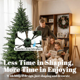 Homcom 7Ft Artificial Christmas Tree Solid Pine Wood Stand, Green - thumbnail 6