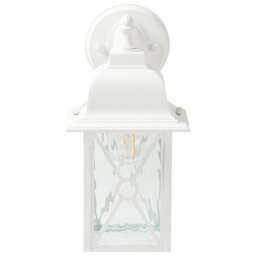 Beliani Matte White Outdoor Lantern Wall Light, Iron And Aluminium, Warm White, 16 X 16 X 30Cm - thumbnail 2