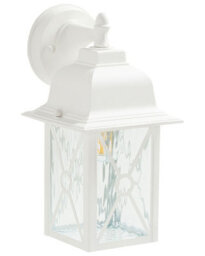 Beliani Matte White Outdoor Lantern Wall Light, Iron And Aluminium, Warm White, 16 X 16 X 30Cm - thumbnail 3