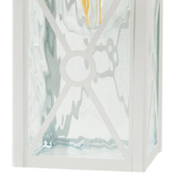 Beliani Matte White Outdoor Lantern Wall Light, Iron And Aluminium, Warm White, 16 X 16 X 30Cm - thumbnail 6
