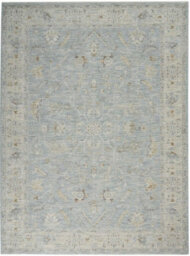 Blue Bordered Floral Traditional Persian Rug For Living Room, Bedroom, Dining Room - 160Cm X 234Cm - thumbnail 8