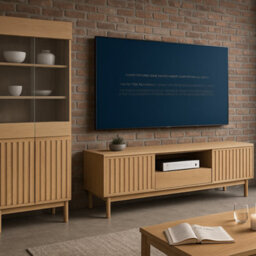Impact Furniture Tv Stand With Storage Modern Cabinet 160Cm Slatted Ribbed Fluted Japandi Low Unit For Up To 65 Inch Tv Washed Oak Saori - thumbnail 5