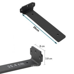 MKGT 4 Pack Floating Shelf Brackets 25 Cm, Heavy Duty Shelf Brackets For Shelves, Black Coated Metal Wall Shelf Support Brackets - thumbnail 2