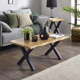 Julian Bowen Harvey Coffee Table - Oak And Black - thumbnail 1