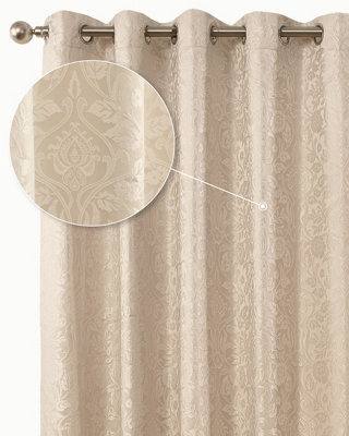 Emma Barclay Eden Lined Eyelet Curtains, Cream - 46 X 54 Inch Pair - image 1