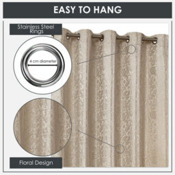 Emma Barclay Eden Lined Eyelet Curtains, Cream - 46 X 54 Inch Pair - thumbnail 6