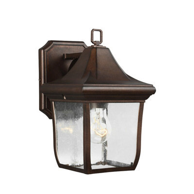 Elegant Outdoor Ip44 Wall Light Sconce In Patina Bronze With E27 Socket