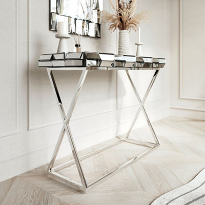 CARME Home Knightsbridge Silver Console Table - image 1