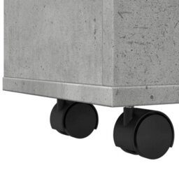 Vidaxl Narrow Bathroom Cabinet With Wheels Concrete Grey Engineered Wood - thumbnail 8