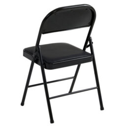Mcc Direct Set Of 4 Folding Dining Chairs Metal Frame Padded Seats Black - thumbnail 5