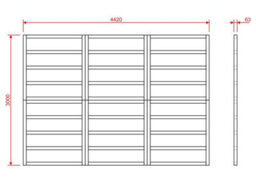 Arbor Garden Solutions Wooden Shed Bases 15X10 (W-442Cm X D-300Cm), Made Of 38mm X 63mm - thumbnail 2