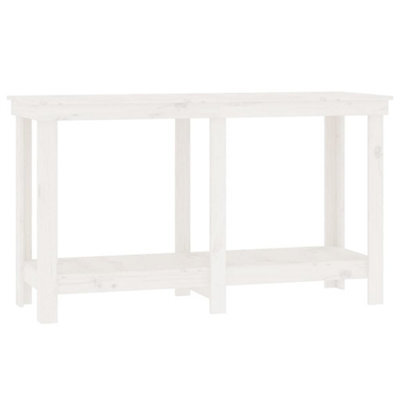 Berkfield Rustic Work Bench White 140X50X80 Cm Solid Wood Pine - image 1