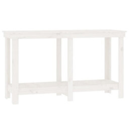 Berkfield Rustic Work Bench White 140X50X80 Cm Solid Wood Pine