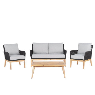 Beliani Garden Lounge Set With Table 4 Seater Merano Acacia Wood Grey - image 1