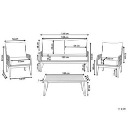 Beliani Garden Lounge Set With Table 4 Seater Merano Acacia Wood Grey - thumbnail 3