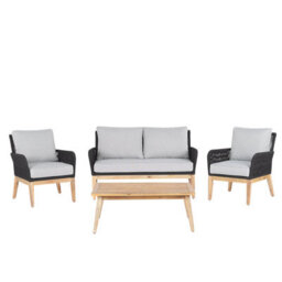 Beliani Garden Lounge Set With Table 4 Seater Merano Acacia Wood Grey - thumbnail 1