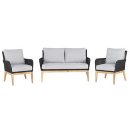 Beliani Garden Lounge Set With Table 4 Seater Merano Acacia Wood Grey - thumbnail 4