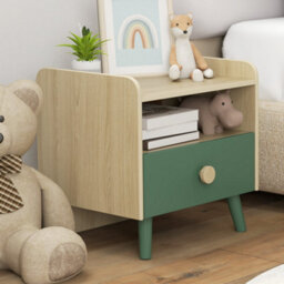Aiyaplay Kids Bedside Table With Drawer And Open Storage Shelf, Green - thumbnail 9