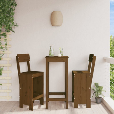 Berkfield Bar Stools 2 Pcs Honey Brown 40X48.5X115.5 Cm Solid Wood Pine - image 1